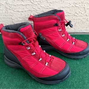 Lands' End Red Women's Winter Lace-Up Ankle Boots women 7.5